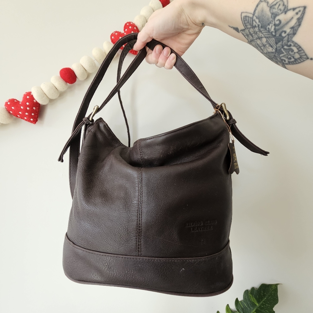 Coldwater Canyon Riding Club Genuine Leather Slouchy Bucket Bag